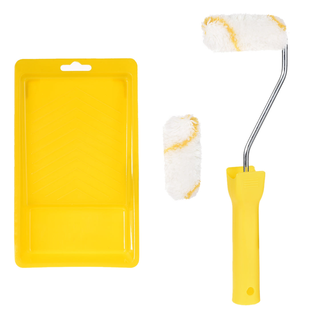 Harfington 2xPaint Roller Brush 3 Inch for Household Wall Painting Treatment with 1xPlastic Handle and 1xTray