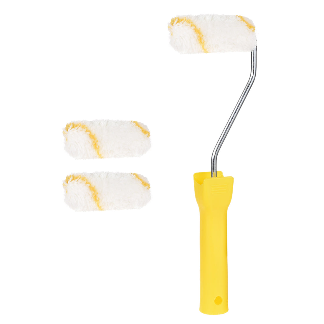 Harfington 3xPaint Roller Brush 3 Inch 76mm for Household Wall Painting Treatment with 1 Plastic Handle