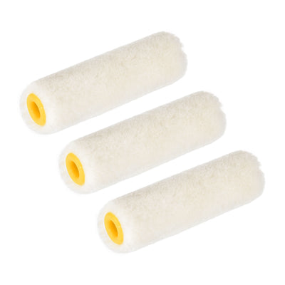 Harfington Paint Roller Cover 3 Inch 75mm Mini Wool Brush for Household Wall Painting Treatment 3pcs
