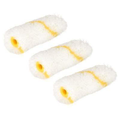 Harfington Paint Roller Cover 3 Inch 76mm Mini Acrylic Fiber Brush for Household Wall Painting Treatment 3pcs