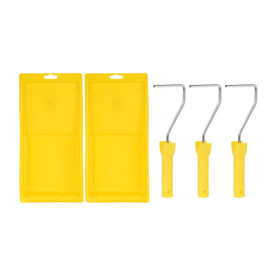 Harfington 4 Inch Paint Roller Tray with Roller Frame, Built for 4-Inch Roller Brushes 3 Set