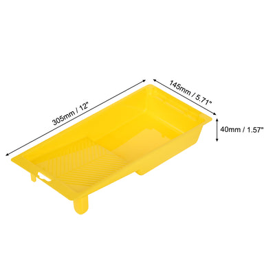 Harfington 4xPaint Roller Brush 4 Inch for Household Wall Painting Treatment with 1xPlastic Handle and 1xTray