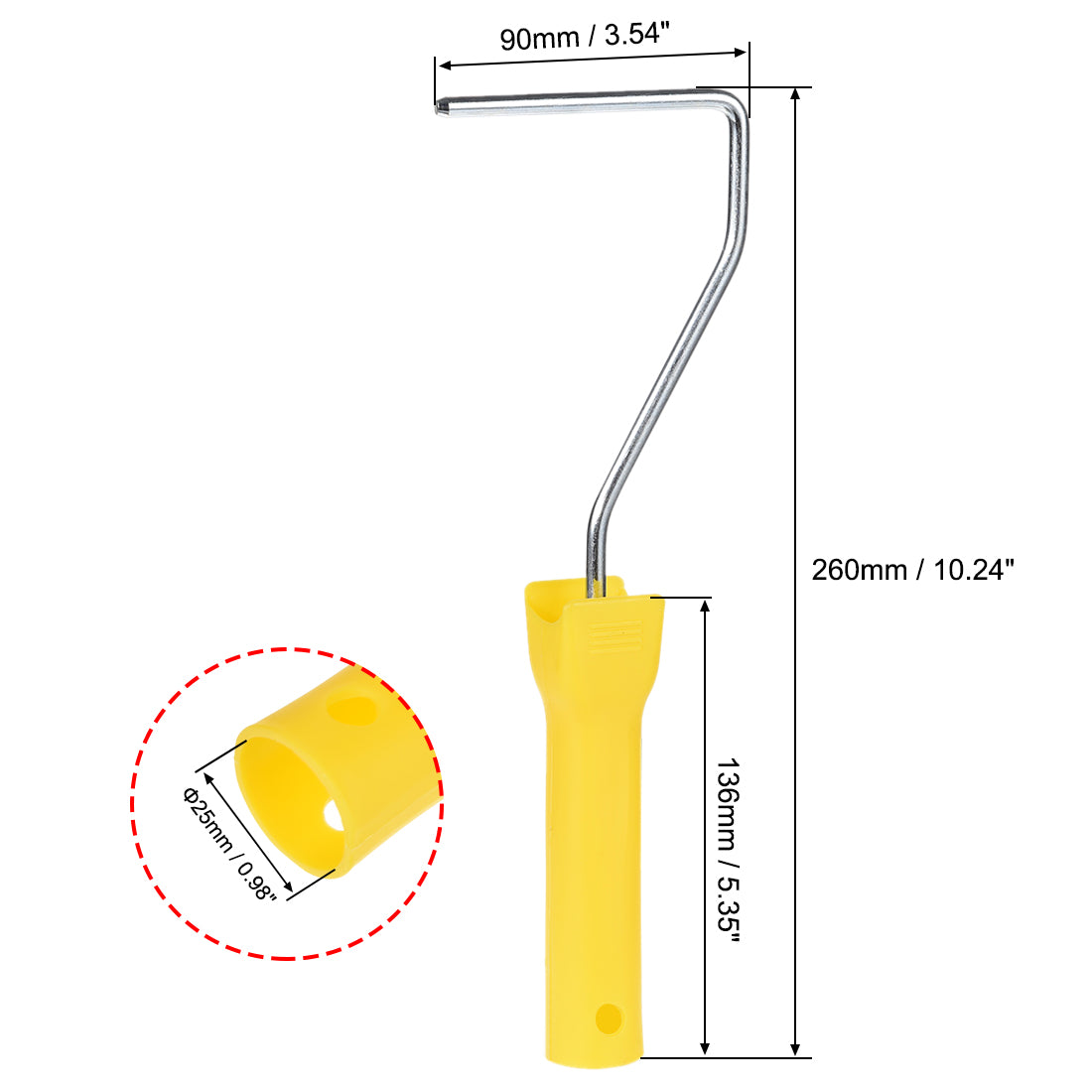 Harfington Mini Paint Roller Frame 4 Inch Plastic Handle for Wall Repair Painting