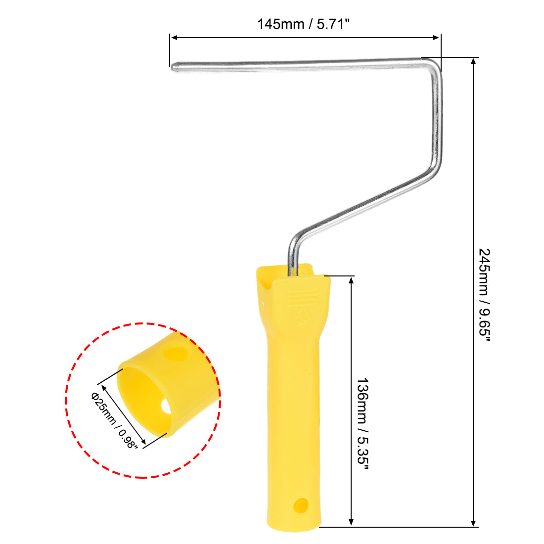 Harfington Mini Paint Roller Frame 6 Inch 24cm Plastic Handle for Wall Repair Painting