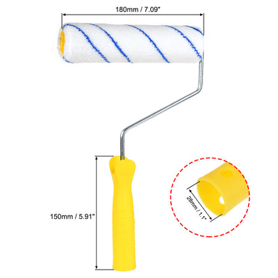 Harfington Paint Roller Brush 7 Inch 180mm OD 45mm for Household Wall Painting Treatment with Plastic Handle