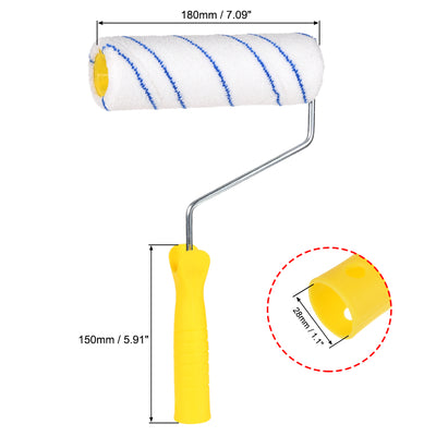 Harfington Paint Roller Brush 7 Inch 180mm OD 60mm for Household Wall Painting Treatment with Plastic Handle