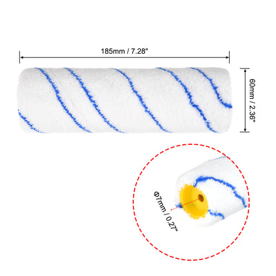 Harfington Paint Roller Cover 7 Inch OD 60mm Mini Acrylic Fiber Brush for Household Wall Painting Treatment