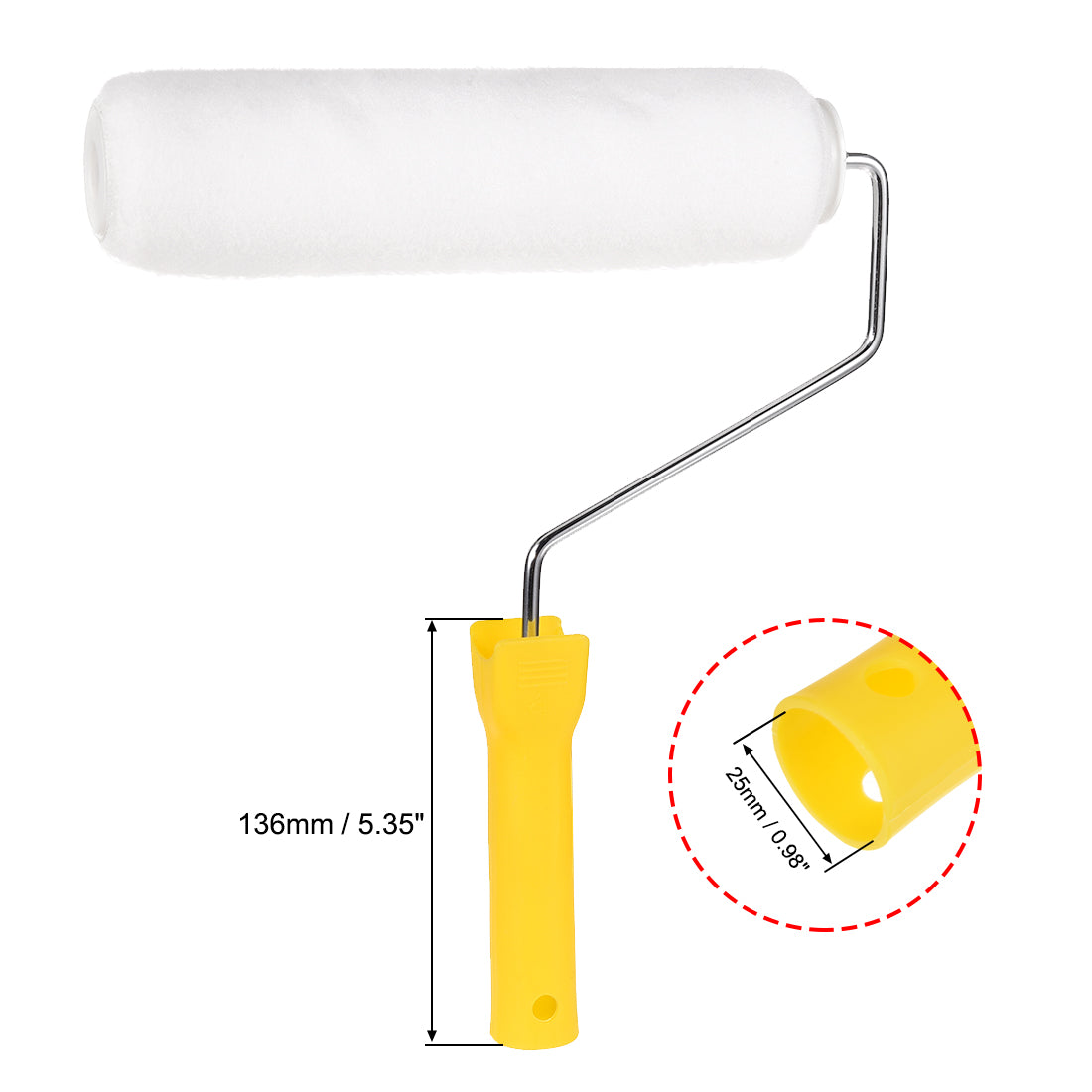 Harfington Paint Roller Kit, 9 Inch 5xPaint Roller Covers, 1xPaint Roller Frame, 1xRoller Paint Brush, 1xPaint Roller Tray, 8Pcs