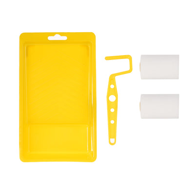 Harfington 2xSponge Paint Roller Brush 2 Inch 5cm  for Household Painting Treatment with 1xHandle and Tray