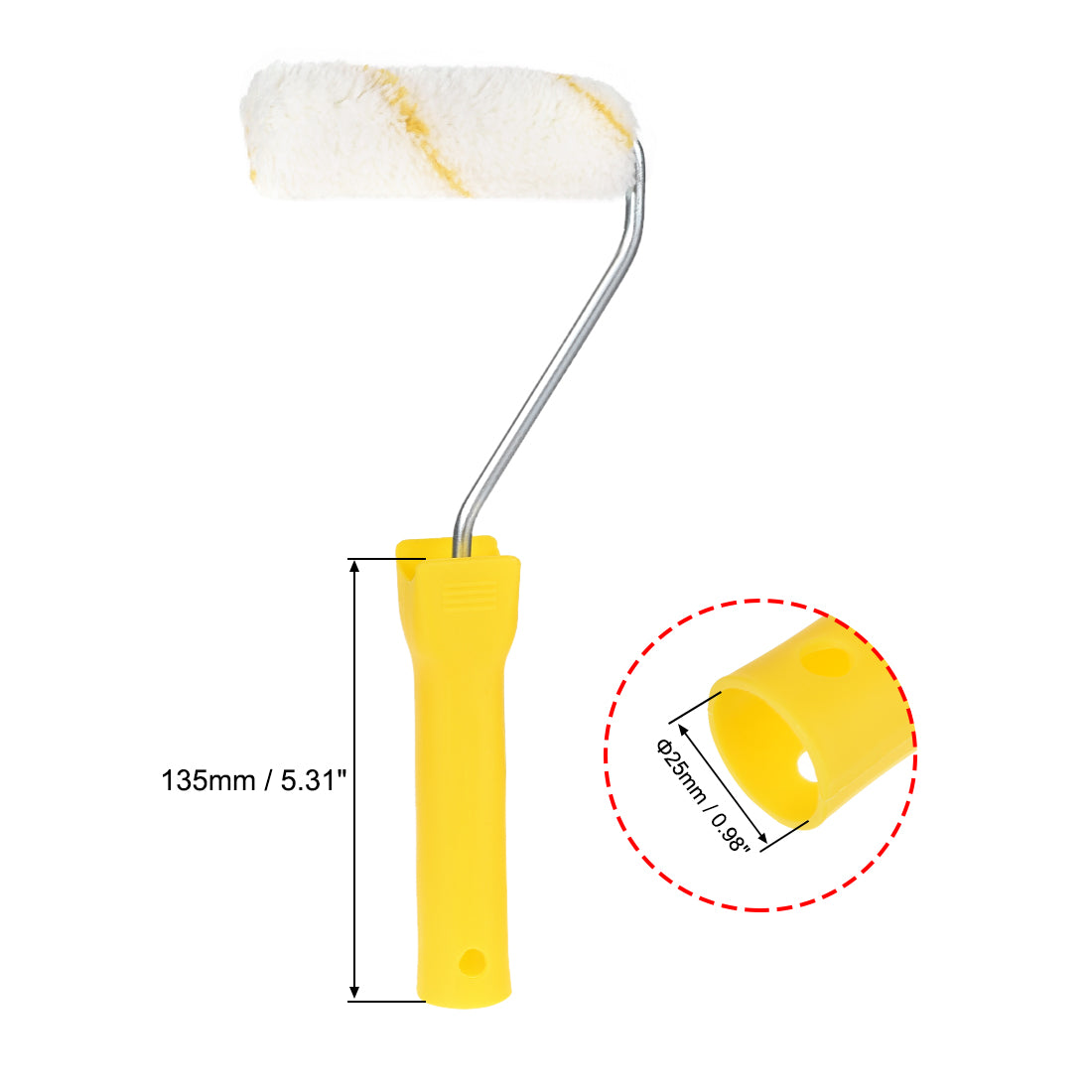 Harfington 10xPaint Roller Brush 4 Inch 104mm for Household Wall Painting Treatment with 1xPlastic Handle