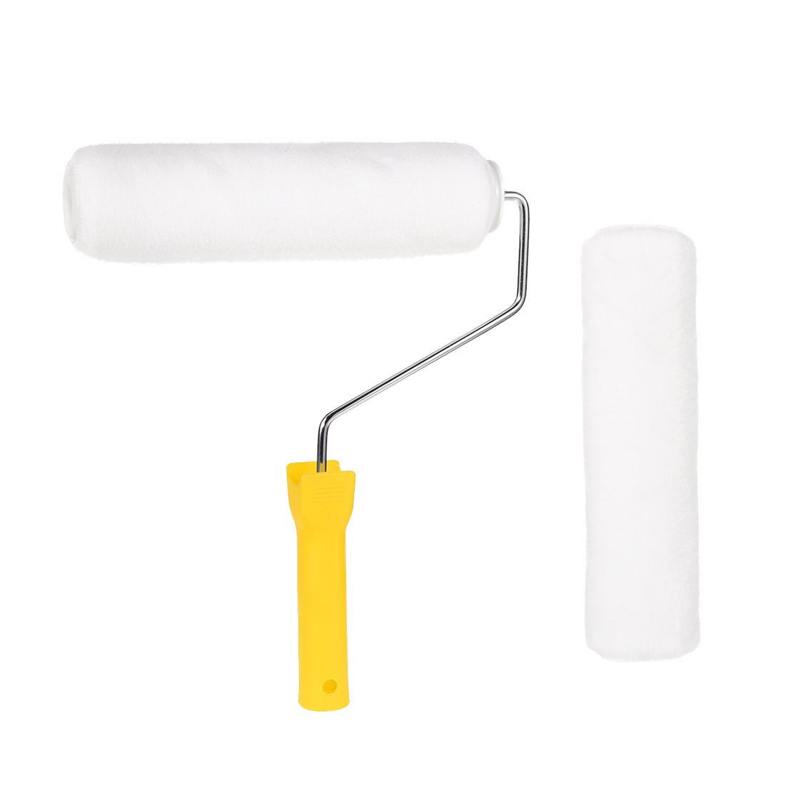 Harfington 2xPolyester Paint Roller Brush 9 Inch 228mm for Household Wall Painting Treatment with 4 Wire Cage and 1xPlastic Handle