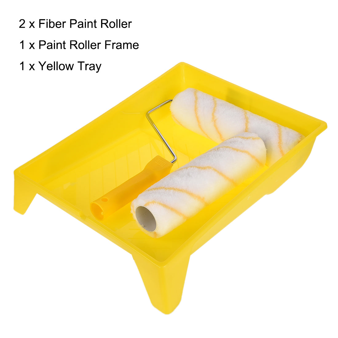 Harfington Paint Roller Kit, 9 Inch 2xPaint Roller Covers, 1xPaint Roller Frame, 1xPaint Roller Tray, 4 in 1 Set