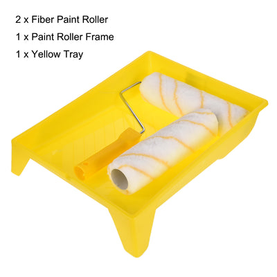 Harfington Paint Roller Kit, 9 Inch 2xPaint Roller Covers, 1xPaint Roller Frame, 1xPaint Roller Tray, 4 in 1 Set