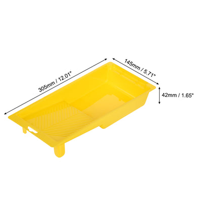 Harfington Paint Roller Kit, 4 Inch 4xWool Paint Roller Covers, 1xPaint Roller Frame, 1xPaint Roller Tray, 7Pcs