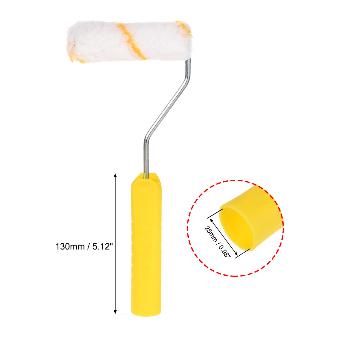 Harfington Paint Roller Kit, 4 Inch 4xWool Paint Roller Covers, 1xPaint Roller Frame, 1xPaint Roller Tray, 7Pcs