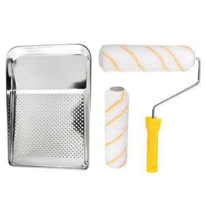 Harfington Paint Roller Kit, 9 Inch 2xPaint Roller Covers, 1xPaint Roller Frame, 1xIron Paint Roller Tray, 4Pcs