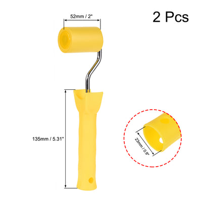 Harfington Nitrile Rubber Paint Roller Brush 2 Inch 5cm for Household Wall Painting Treatment with Plastic Handle 2pcs