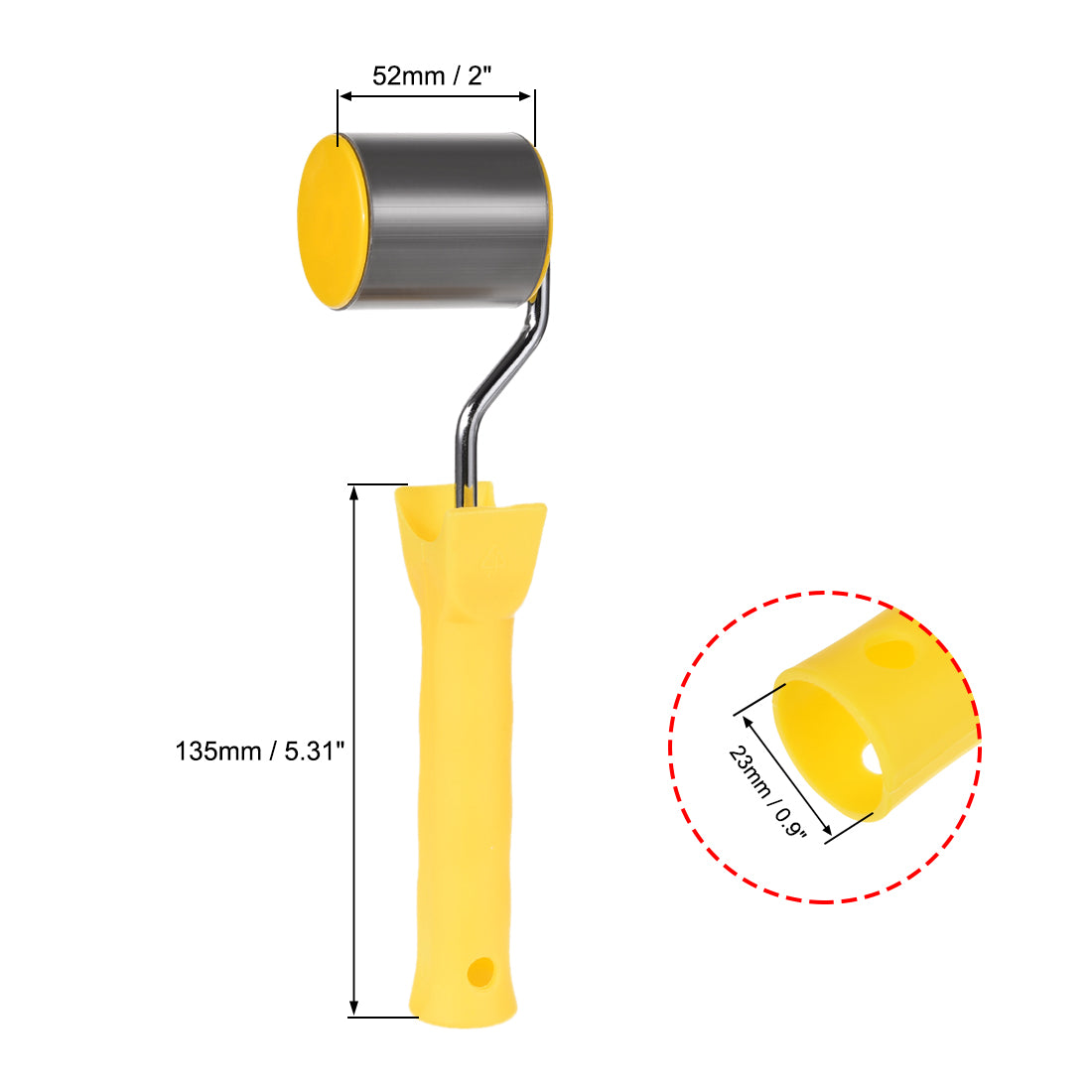 Harfington PVC Paint Roller Brush 2 Inch 5cm for Household Wall Painting Treatment with Metal Plastic Handle