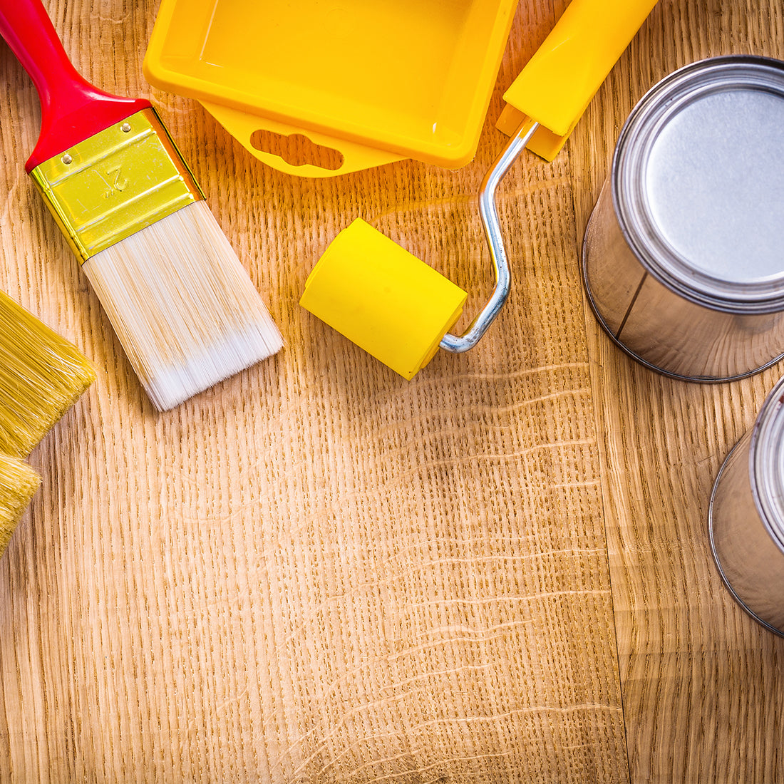 Harfington Nitrile Rubber Paint Roller Brush 2 Inch 5cm for Household Wall Painting Treatment with Plastic Handle Yellow