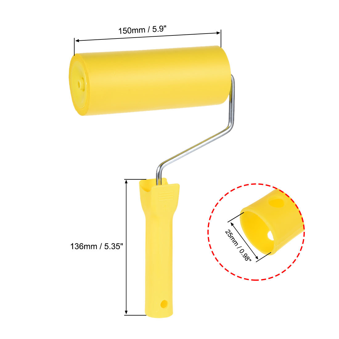 Harfington Nitrile Rubber Paint Roller Brush 6 Inch 15cm for Household Wall Painting Treatment with Plastic Handle