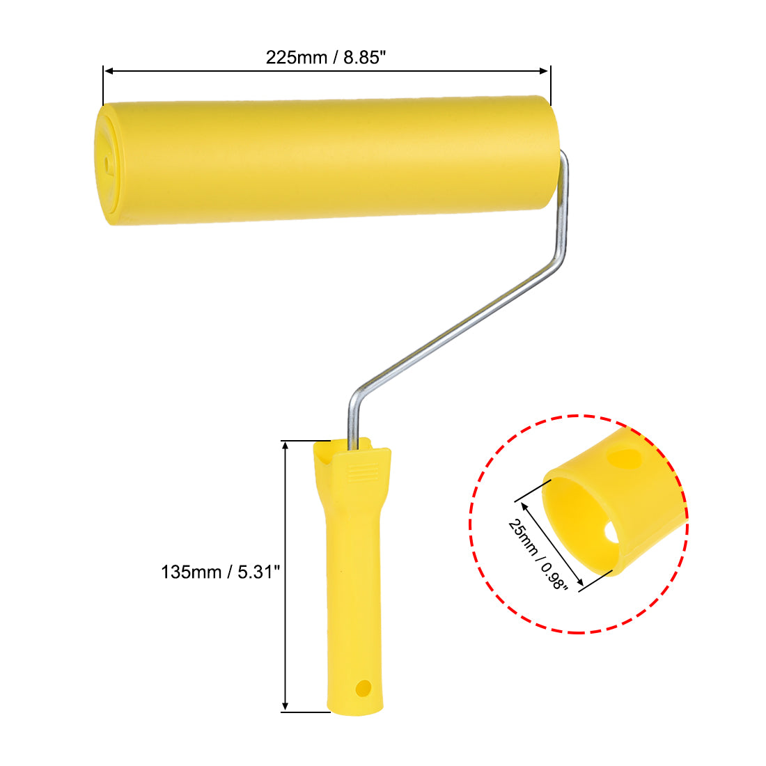 Harfington Nitrile Rubber Paint Roller Brush 9 Inch 225mm for Household Wall Painting Treatment with Plastic Handle