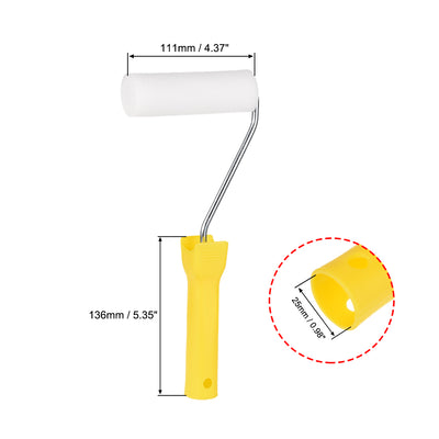 Harfington Sponge Paint Roller Brush 4.5 Inch 111mm for Household Wall Painting Treatment with Plastic Handle