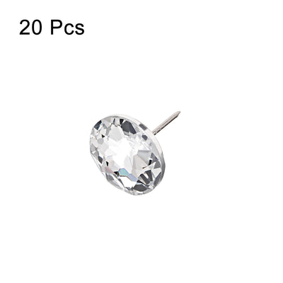 Harfington Crystal Upholstery Nails Furniture Tacks 25mm Dia Head 35mm Total Length , 20 Pcs