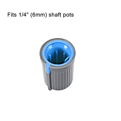 Harfington 12Pcs Potentiometer Volume Control Knob Cap Plastic Blue 6mm Shaft 12mm x 17mm