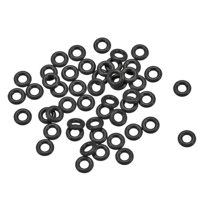 Harfington Fluorine Rubber O Rings, 3.1mm Width, Seal Gasket Black 50 Pcs