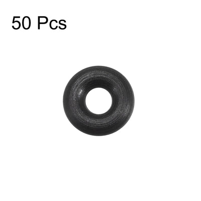 Harfington Fluorine Rubber O Rings, 3.1mm Width, Seal Gasket Black 50 Pcs