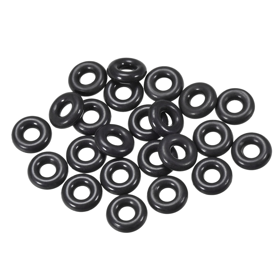 Harfington Fluorine Rubber O Rings Seal Gasket Black 25Pcs