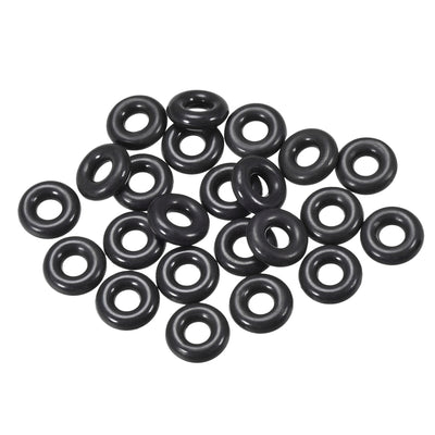 Harfington Fluorine Rubber O Rings Seal Gasket Black 25Pcs