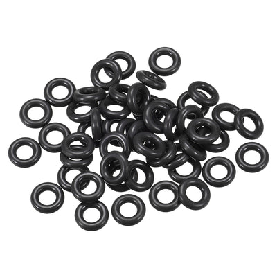 Harfington Fluorine Rubber O Rings, 3.1mm Width, Seal Gasket Black 50 Pcs