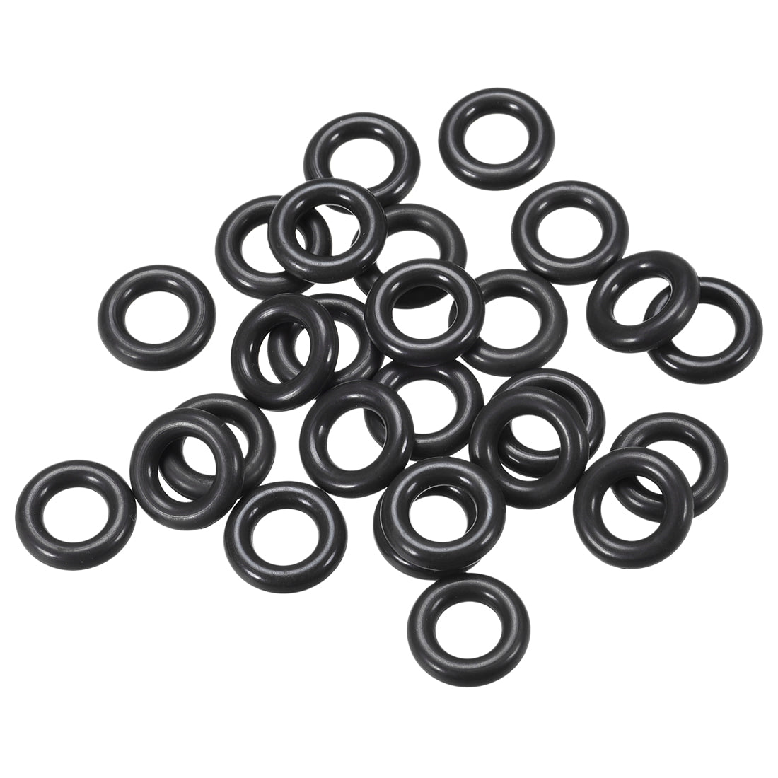 Harfington Fluorine Rubber O Rings Seal Gasket Black 25Pcs