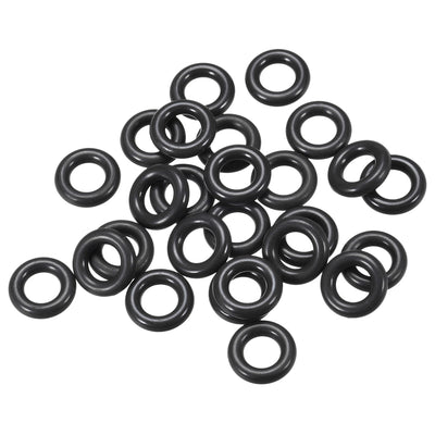 Harfington Fluorine Rubber O Rings Seal Gasket Black 25Pcs