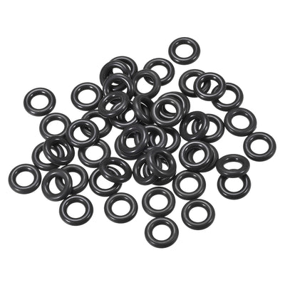 Harfington Fluorine Rubber O Rings, 3.1mm Width, Seal Gasket Black 50 Pcs