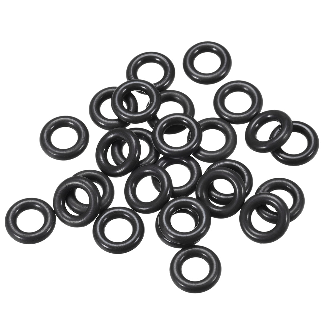 Harfington Fluorine Rubber O Rings Seal Gasket Black 25Pcs