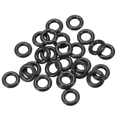 Harfington Fluorine Rubber O Rings Seal Gasket Black 25Pcs