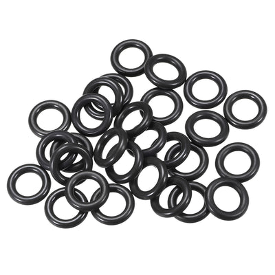 Harfington Fluorine Rubber O Rings Seal Gasket Black 25Pcs