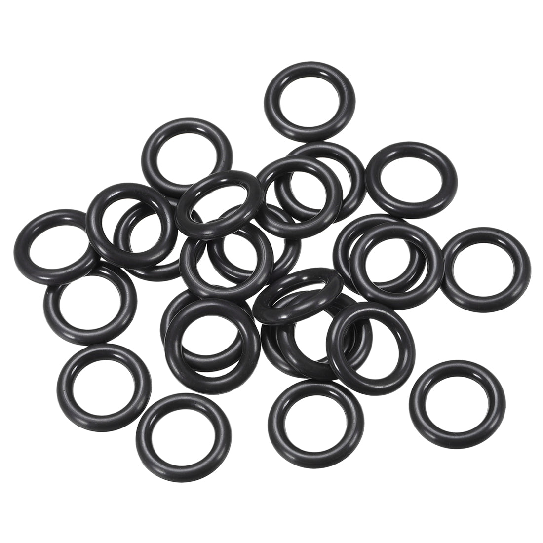 Harfington Fluorine Rubber O Rings Seal Gasket Black 25Pcs