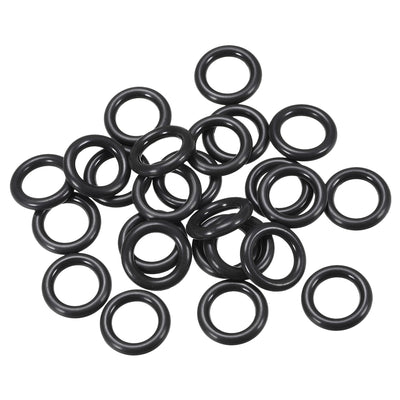 Harfington Fluorine Rubber O Rings Seal Gasket Black 25Pcs