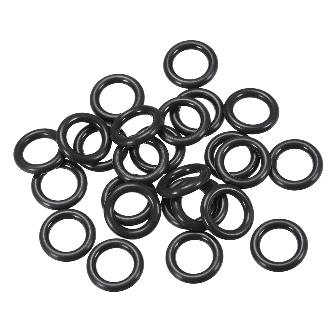 Harfington Fluorine Rubber O Rings Seal Gasket Black 25Pcs