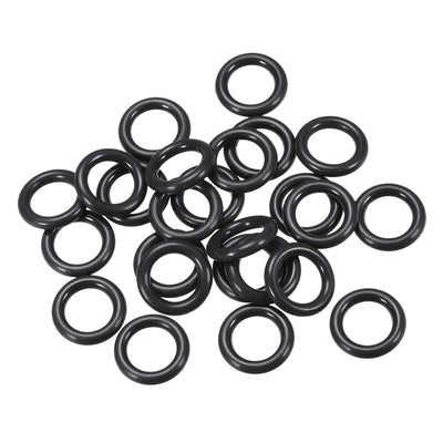 Harfington Fluorine Rubber O Rings Seal Gasket Black 25Pcs