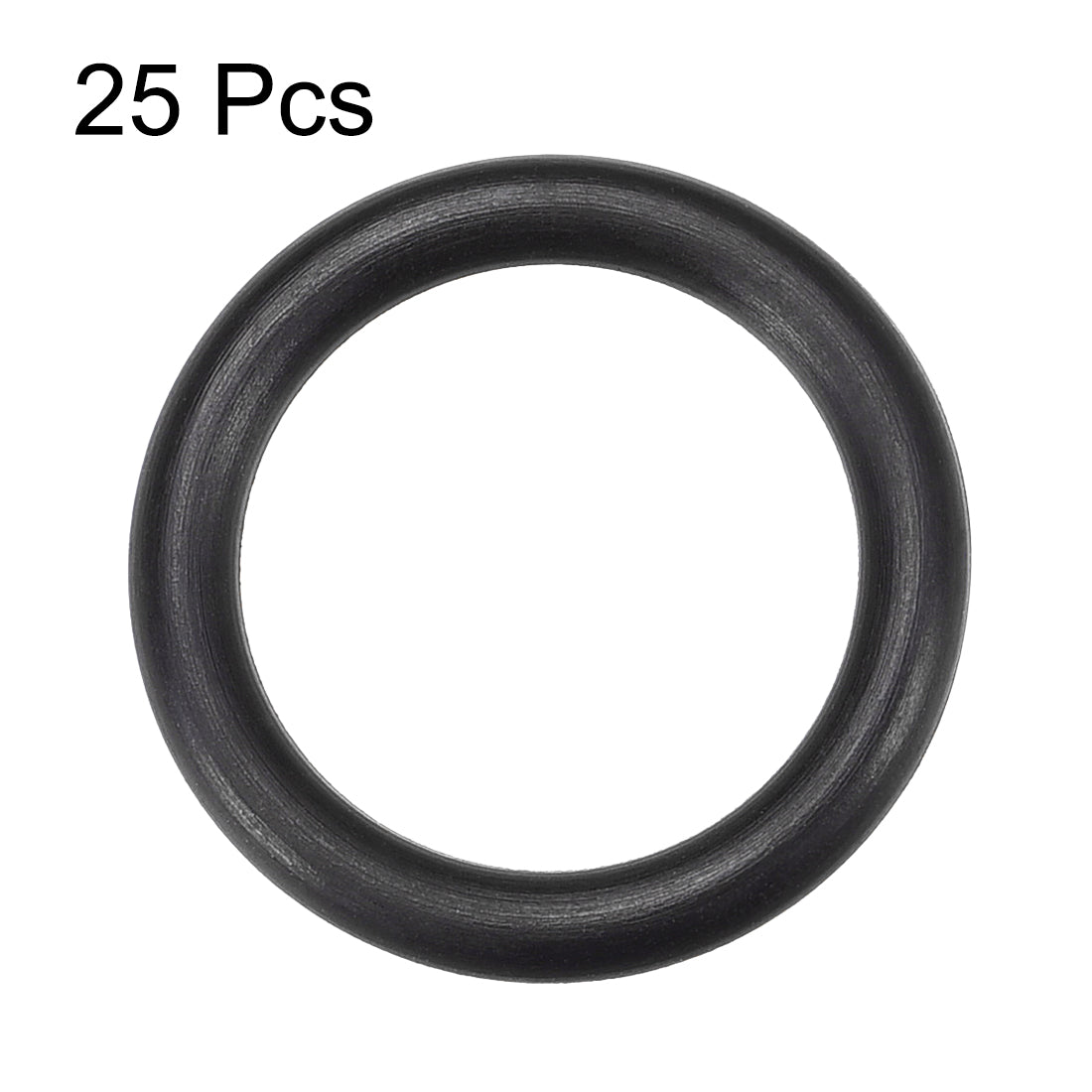 Harfington Fluorine Rubber O Rings Seal Gasket Black 25Pcs