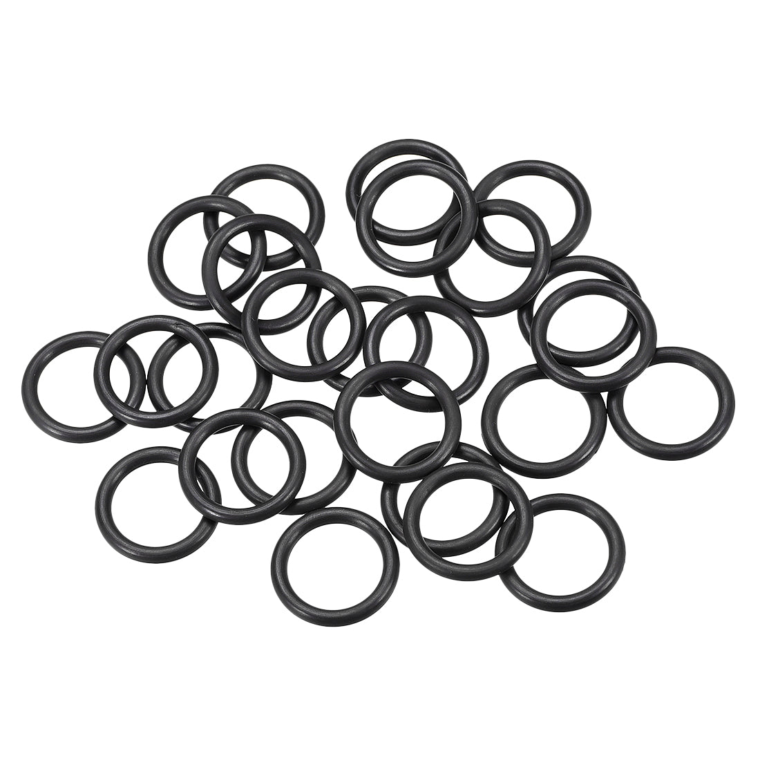 Harfington Fluorine Rubber O Rings Seal Gasket Black 25Pcs