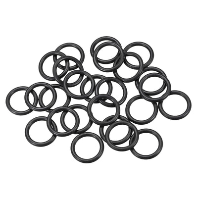 Harfington Fluorine Rubber O Rings Seal Gasket Black 25Pcs