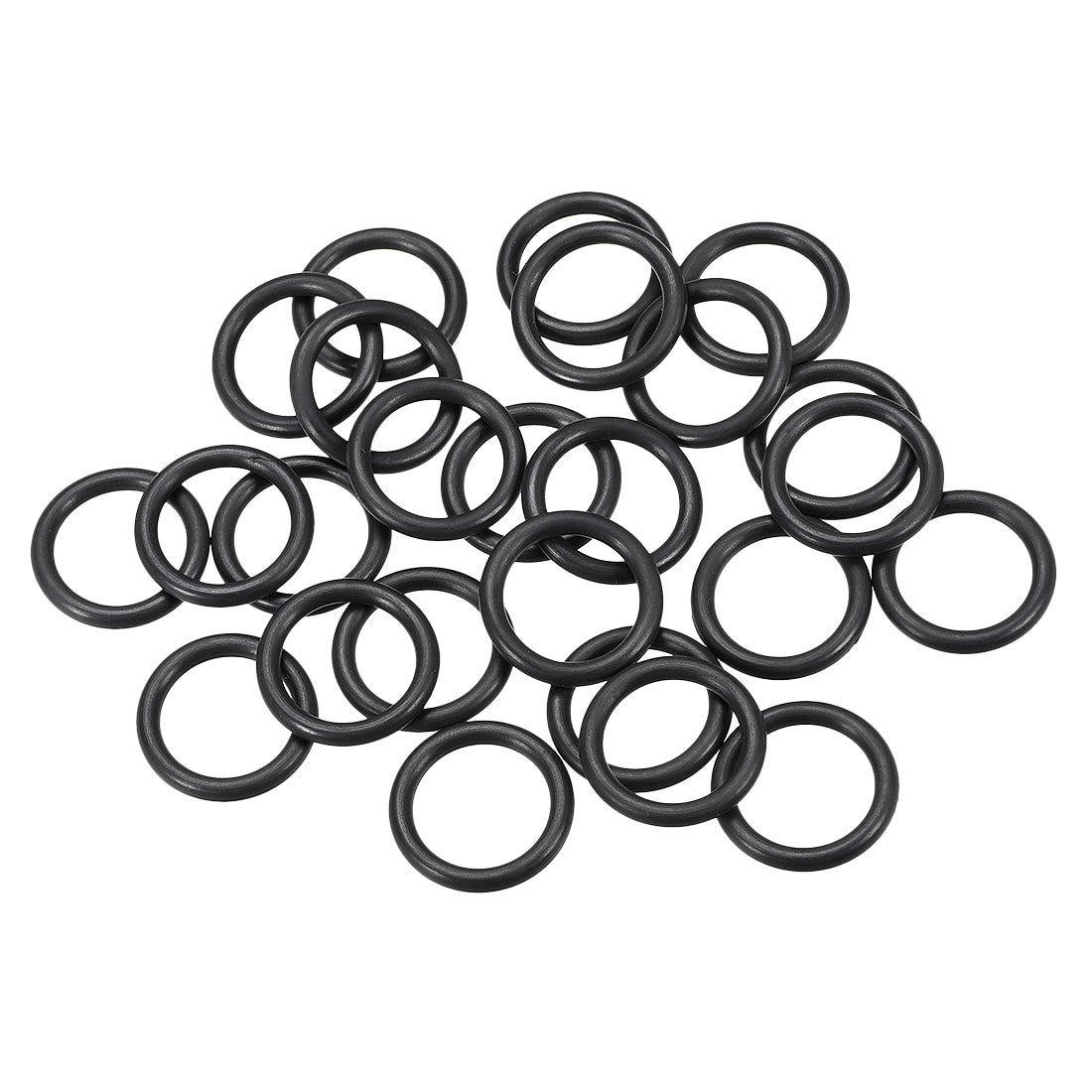 Harfington Fluorine Rubber O Rings Seal Gasket Black 25Pcs