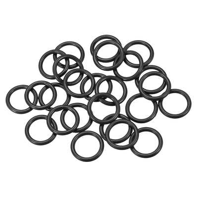 Harfington Fluorine Rubber O Rings Seal Gasket Black 25Pcs