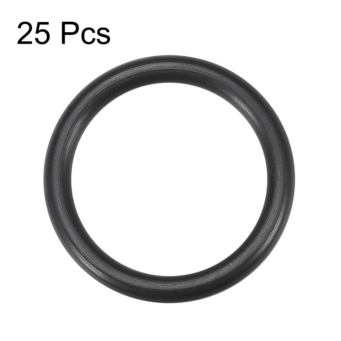 Harfington Fluorine Rubber O Rings Seal Gasket Black 25Pcs