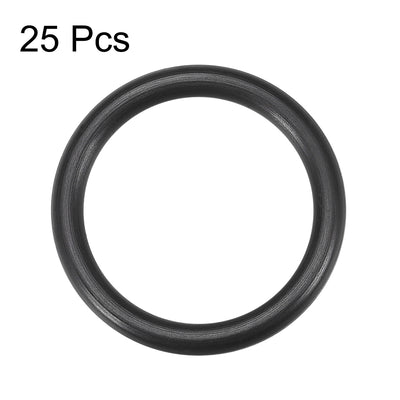 Harfington Fluorine Rubber O Rings Seal Gasket Black 25Pcs